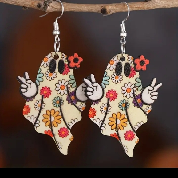 Groovy Ghost Earrings - Picture 1 of 2